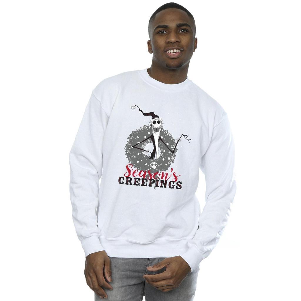 Disney Mens The Nightmare Before Christmas Seasons Creepings Wreath Sweatshirt