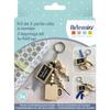 DIY Keychain Kit - Dad - 3 Keychains - Wooden Beads - Ribbons - Findings Included