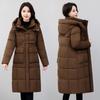 2025 ленивое завершение хлопковое пальто женское средней длины выше колена модное новое зимнее женское хлопковое пальто верхняя одежда