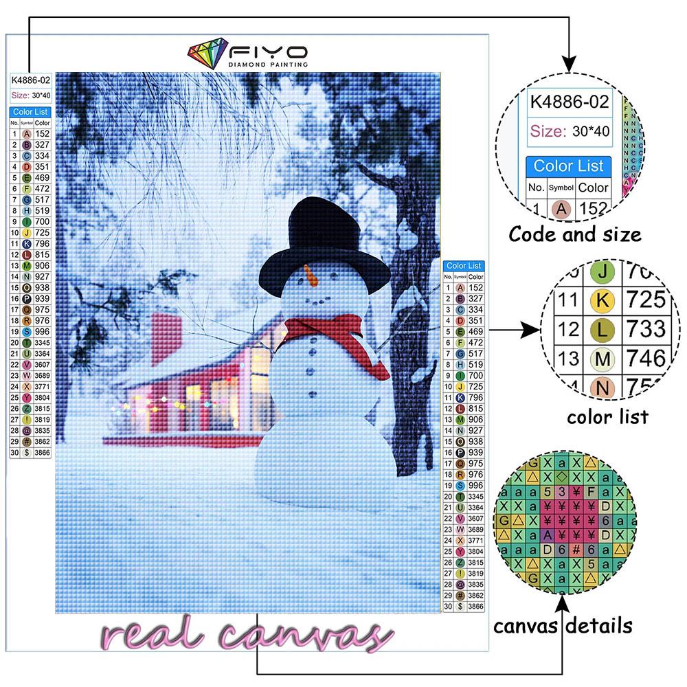 Алмазная картина Рождественская елка Санта-Снеговик Вышивка крестом Стразы Домашний декор