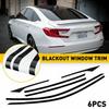 6X Chrome Delete Window Trim For Vinyl Matte Black Honda Accord Sedan 2018-