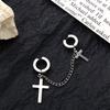 Серьги-клипсы в стиле панк-рок, серьги-подвески на цепочке, корейские пусеты, мужской кафф, женский зажим для уха