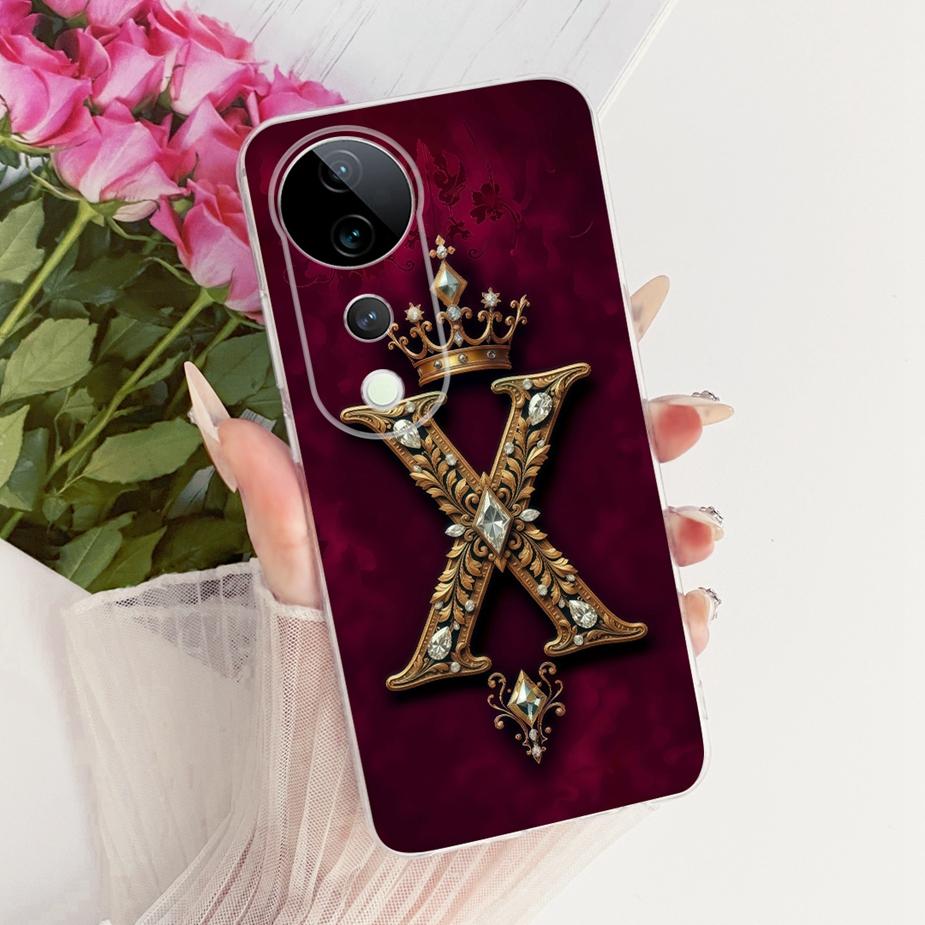 For Vivo V40 Pro Case V2347 Luxury Crown Letters Cover Soft Slim Phone Case For Vivo V40e V 40 Pro VivoV40 e V2403 Fundas Bumper