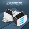 Автомобильный USB-удлинитель для зарядки 2.0, 3-портовый, удлиненный USB-разветвитель со световым индикатором