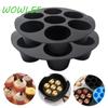 7 Inch 7 Cups Airfryer Silicone Muffin Pan Cupcake Mold for 3.5 To 5.8Air Fryer Accessories Non Stick Mini Cake Mould Microwave
