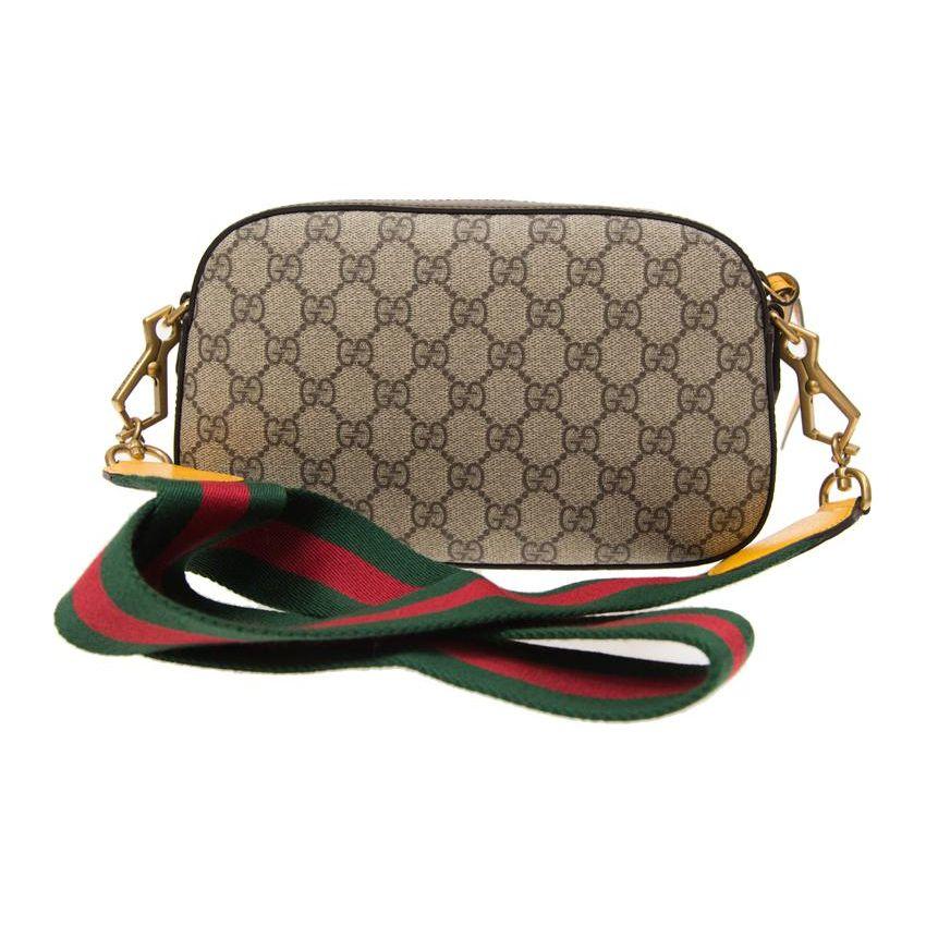 Gucci Мини-сумка-мессенджер GG Supreme Neo Vintage, Канва Коричневая Кожа, Унисекс Через плечо Сумка-камера для Ежедневного Шопинга Путешествий 476466-K9GVT-8856