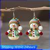 Snowman Earrings Necklace Cute Christmas Earrings Acrylic Dangle Drop Earrings for Women Frosty Dangle Charms