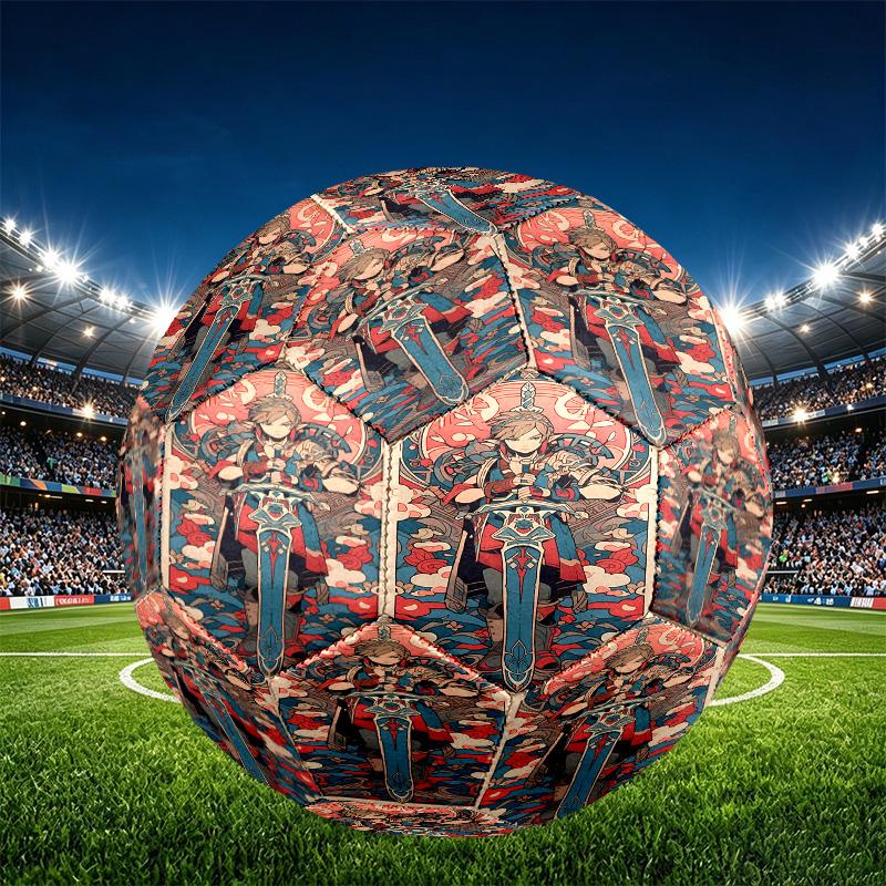 The Legend of Zelda Print Size 5 Soccer Ball, PU Wear Resistant Football for Match Training and Daily Practice, Birthday Gift for Soccer Fans