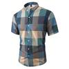 7-Color Summer New Checkered Shirt Men's Short Sleeve Hawaiian Casual Loose Large Size Shirt XS-6XL Quick Shipping