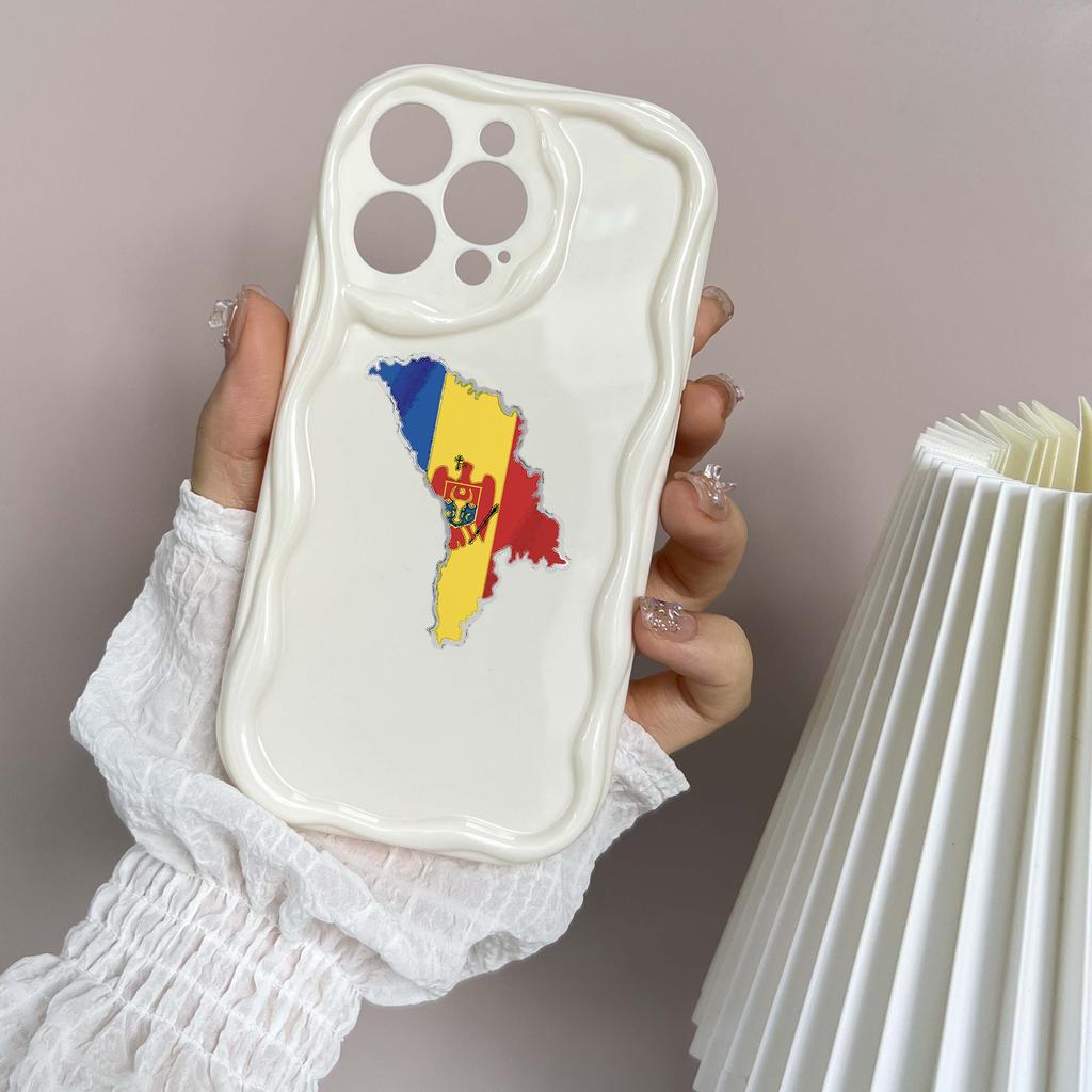 Мягкие волнистые чехлы для телефонов N91 с флагом Молдовы для Samsung A54 A34 A13 A14 S23 S24 Ultra Xiaomi Redmi Note 13 12C Realme Infinix, защитный бампер
