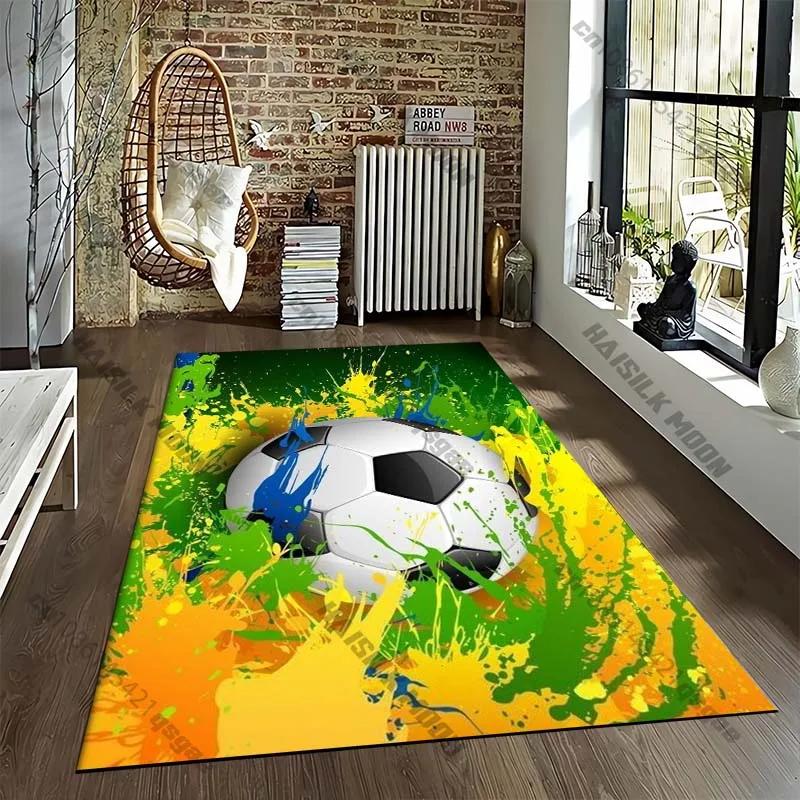 15 размеров Футбольный спортивный мультяшный узор Ковер для комнаты Уличная мода Ковер для спальни Гостиной Напольный коврик Нескользящий Коврик для стула Подарок
