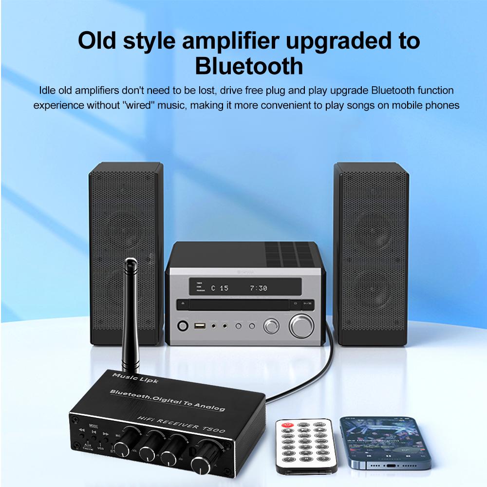 Bluetooth 5.4 Аудиоприемник 3D Стерео Коаксиальный ЦАП Конвертер USB U-Диск Воспроизведение 6.5мм Микрофон Караоке Беспроводной Адаптер Для Автомобильной Колонки