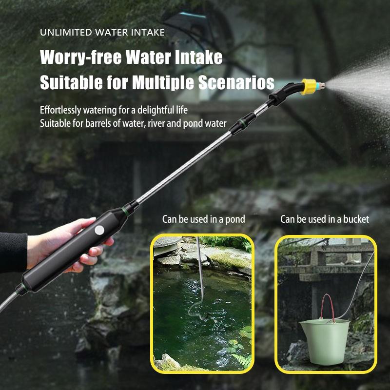 1 Set Electric Watering Sprayer Extendable Handle Stainless Steel USB Rechargeable Handheld Sprayer Wand for Garden