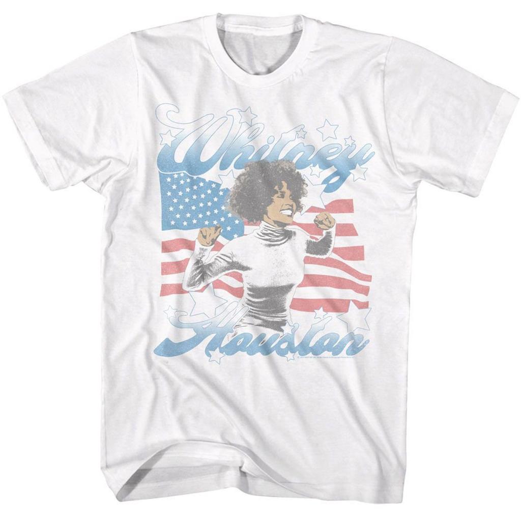 Whitney Houston USA Baby White Adult T-Shirt