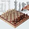 1 Set 3-In-1 Chess Board Game Wooden Chess Checker Backgammon Game Foldable Portable