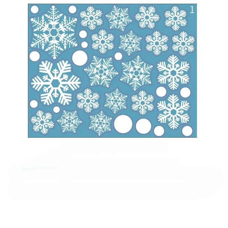 Рождественская снежинка наклейка на стекло Санта-Клаус домашний декор украшения окна электростатические зимние плакаты новогодняя наклейка