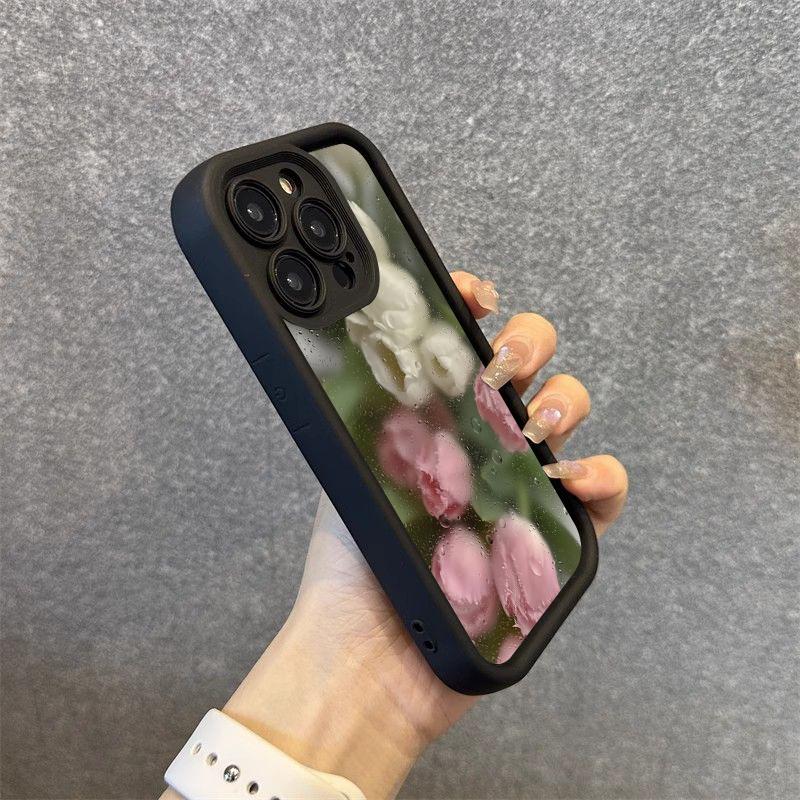 Для iPhone 17 16 15 Pro Max 14 13 12 11 17 Air Case Эстетичный Чехол с Розовым Цветочным Рисунком Для iPhone 16E 7 8 Plus SE2 Ударопрочный Мягкий Чехол