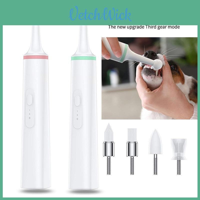 Pet Teeth Cleaning Kit For Dogs With Electric Toothbrush And Tooth Polishers For Fresh Breath