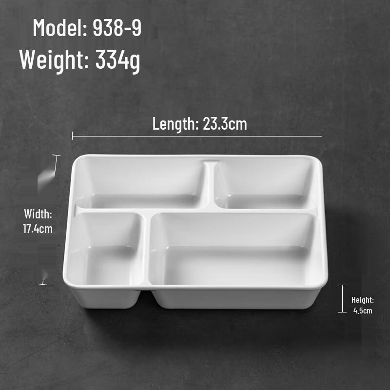 Four-Compartment Melamine Divided Plate with Lid