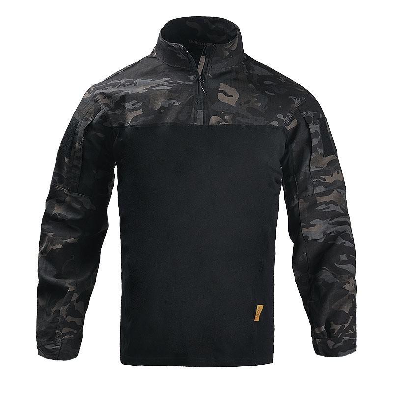 Men Women Tactical Camo Long Sleeve Shirt Outdoor Hiking Running Cycling Breathable Durable Stretch Uniform
