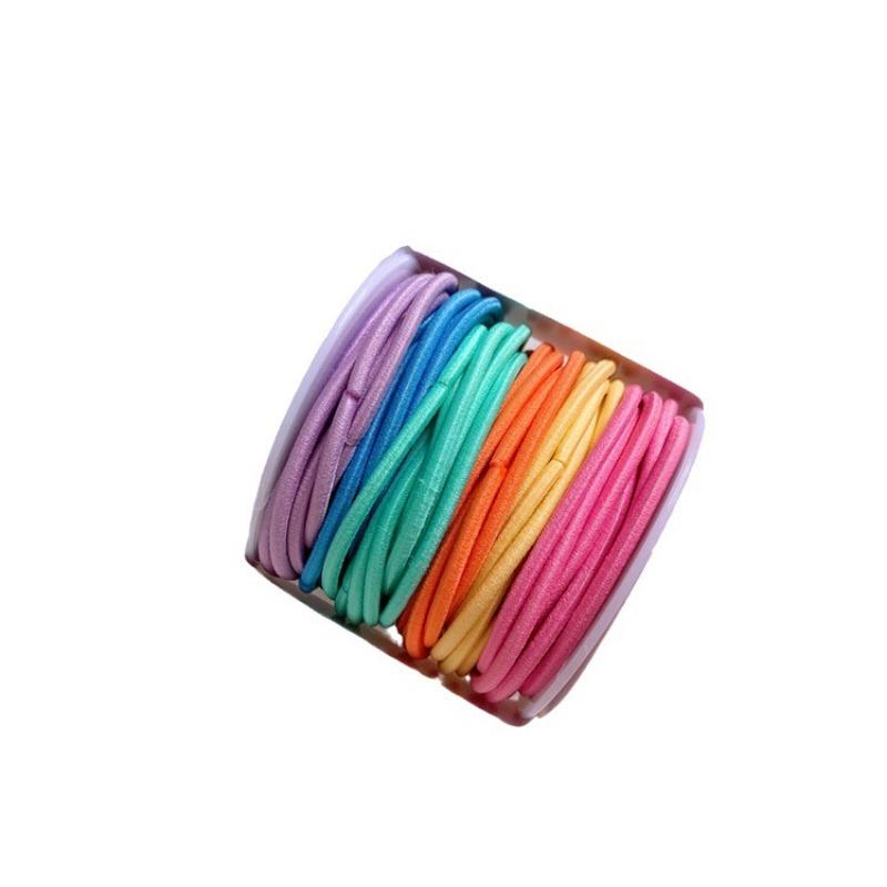 Hair Ring Thread Head Rope High Pony Tail Hair Rope Rubber Tendon Children's Rubber Tendon Girls' Hair Rope Elastic Hair Ring Colored Hair Rope