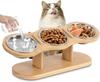 Приподнятые миски для кошек, Миски для корма для кошек на подставке, 15° наклонные миски для питомцев, кошек, щенков, маленьких собак, Подставка-кормушка для собак