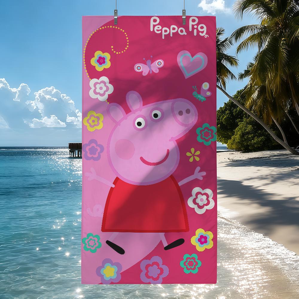 HB Cartoon P-Peppa P-Pig Towel Quick Drying Beach Towels Are Suitable For Swimming Pools Camping Yoga And The Gym