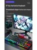 В наличии RGB 87-клавишная настоящая механическая проводная клавиатура, синий переключатель, для ПК, ноутбука, офиса и киберспорта.