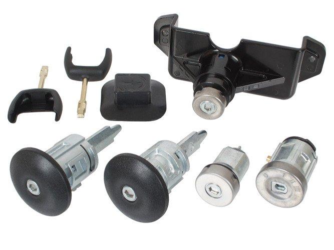 Ford Transit 2006- Set of Door Lock Inserts 2x + Ignition + Hood + Fuel Cap 5pcs. Set
