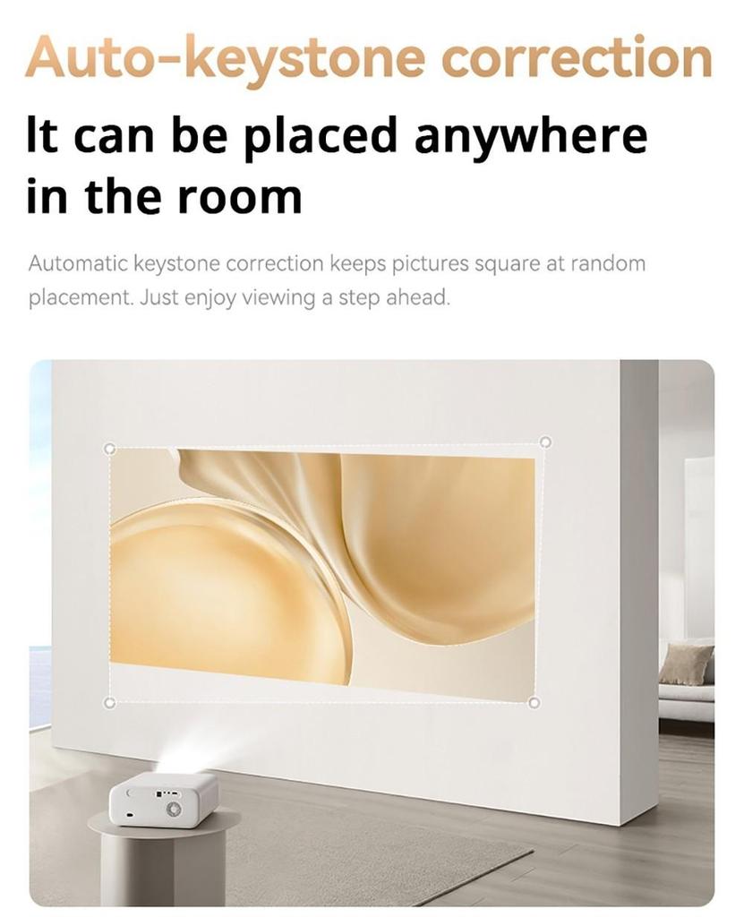 ЖК-проектор Wanbo X5, 1080P, 1100 ANSI люмен, автоматическая коррекция трапецеидальных искажений, двухдиапазонный Wi-Fi 6, 1 ГБ/16 ГБ, Bluetooth 5.0