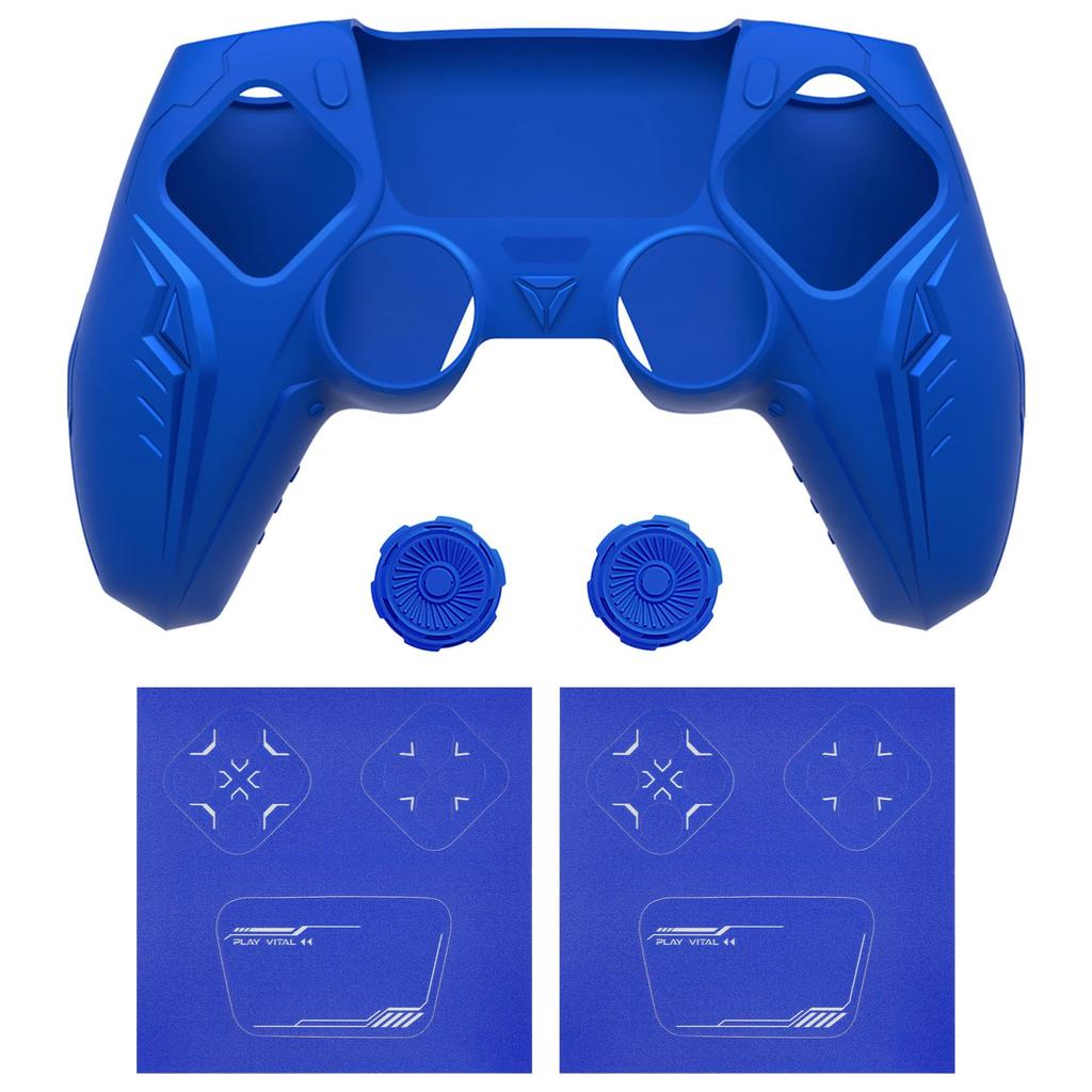 PlayVital Grip Cover for PS5 Premium Silicone Cover for Cyber Mecha Design Protective Cover for Compatible with PS5 Official Charging Dock with the