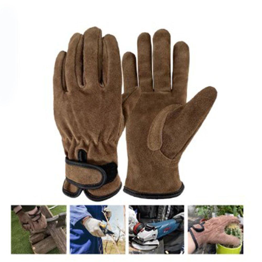 1Pair Leather Cowhide Protective Gloves Hand Protection Labor Protective Gloves Motorcycle