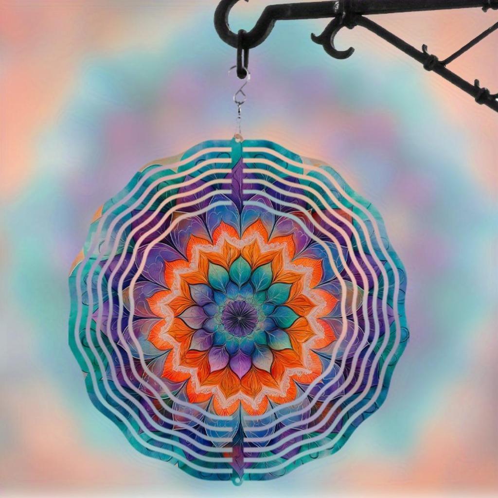 Металлический вращающийся на 360 градусов колокольчик ветра 25,4 см Элегантный художественный подвесной декор для патио сада двора Весенне-летний осенне-зимний стиль