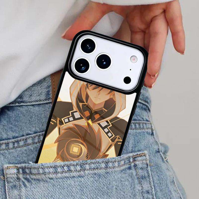 Zhongli Genshin Impact soft Phone Case for iPhone 17ProMax 12 13 14 15 16e 17 Pro Max Plus Air Cover