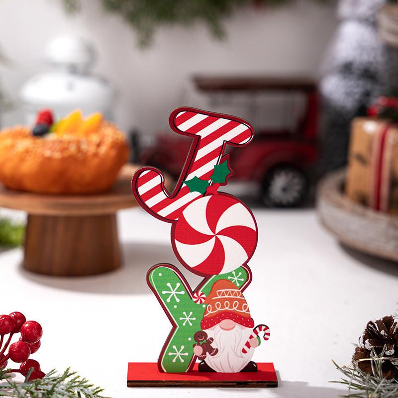 Gingerbread Man Christmas Wooden Decor With Colorful Letters For Holiday Celebration
