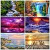 DIY 5D алмазная живопись, вышивка крестиком, морской пейзаж, дом, полная круглая дрель, пейзаж, алмазная вышивка, мозаика, искусство, домашний декор, подарок