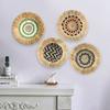 Round Grass Weaving Ornament Moroccan Style Grass Woven Wall Decor