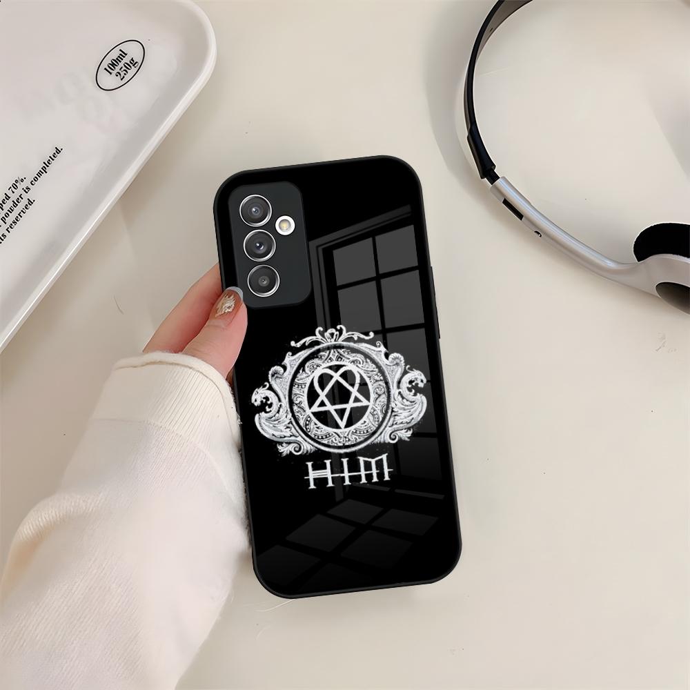 Его Витиеватое Сердцеграмма Чехол для Телефона Стекло Для Samsung S24 S26 S23 S20 S25 S21 S22 Ultra Fe Plus A05 A06 A16 A26 A36 A56 Чехол