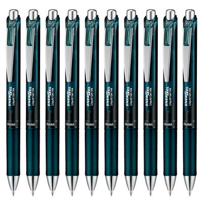 Ручка шариковая Pentel Гелевые чернила Energel Нажимной тип 0 Индиго-черный 10 штук 0,7 мм BL77A2-SA