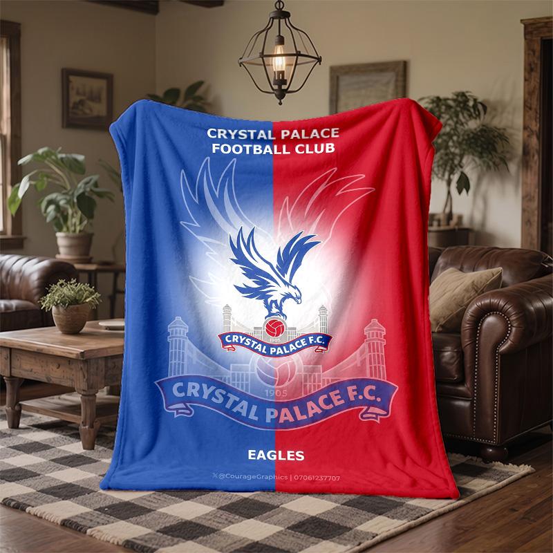Crystal Palace Football Print Flannel Blanket Soft Warm Sofa Bed Throw Blanket For Home Office Bedroom