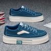 Canvas Men's Shoes Spring 2025 New Korean Version Trend Denim Blue Board Shoes Youth Sports and Leisure Cloth Shoes 4546