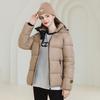 Black and gold cotton-padded clothes for women's new short hooded warm heating cotton-padded clothes for women's loose thickened large-size cotton-