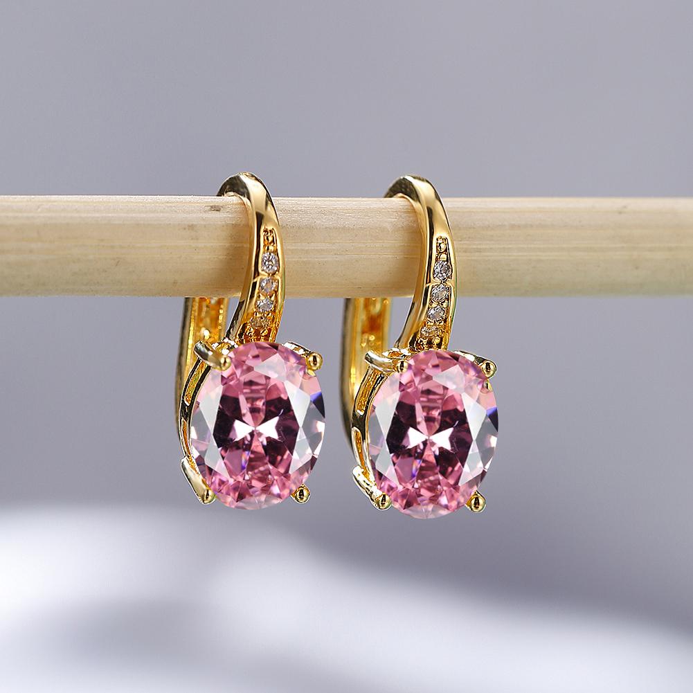 Модные серьги-крючки овальной огранки цвета морской волны, белые, синие, фиолетовые, зеленые, красные, с кристаллами, серьги-крючки с камнем, висячие серьги с CZ