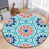 Moroccan Style Print Round Living Room Area Rug Camping Picnic Mat Non-Slip Yoga Door Floor Mat