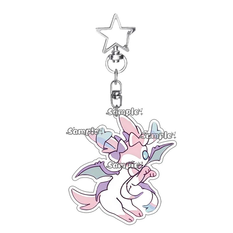 Аниме Персонажи Jolteon Leafeon Sylveon Узор Акриловый Брелок Аксессуары Девочки Мальчики Пары Рюкзак Шарм Брелок Подарки Игрушка