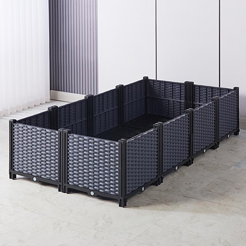 Large Plastic Flower and Vegetable Planting Box for Balcony, Courtyard, or Rooftop Gardens