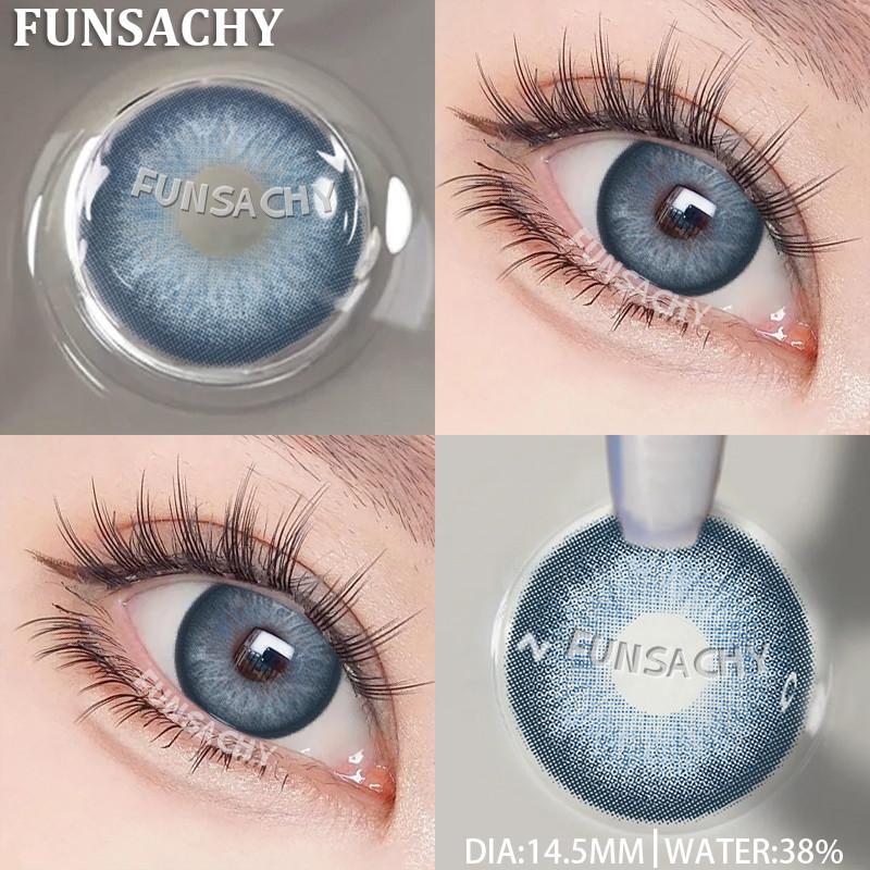 FUNSACHY Новые цветные контактные линзы для глаз 1 пара Натуральные модные контактные линзы Сине-серые линзы для глаз Ежегодная косметика для учеников