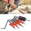 5pcs High Carbon Steel Countersink Drill Bit Set 8mm Shank Woodworking Drill Bit  For Woodworking