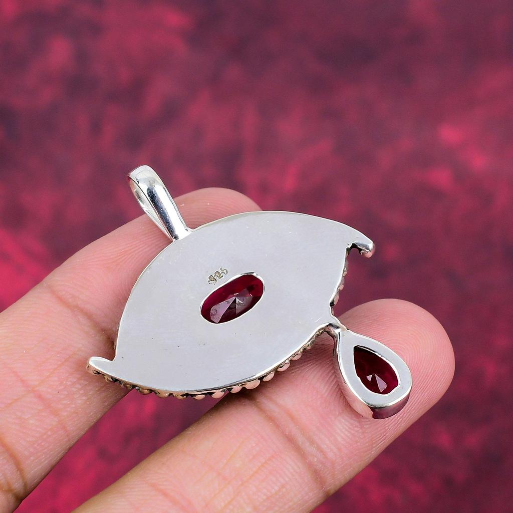 Подвеска с рубеллитом, подвеска из стерлингового серебра 925 пробы, ювелирные изделия из драгоценных камней, подвеска ручной работы, удивительные украшения, подарок для нее