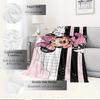 1pc Flannel Minnie Mouse Pink Polka Dot Bedding Throw Blanket Sofa Cover Gift Home Decoration Room Decorative Throws